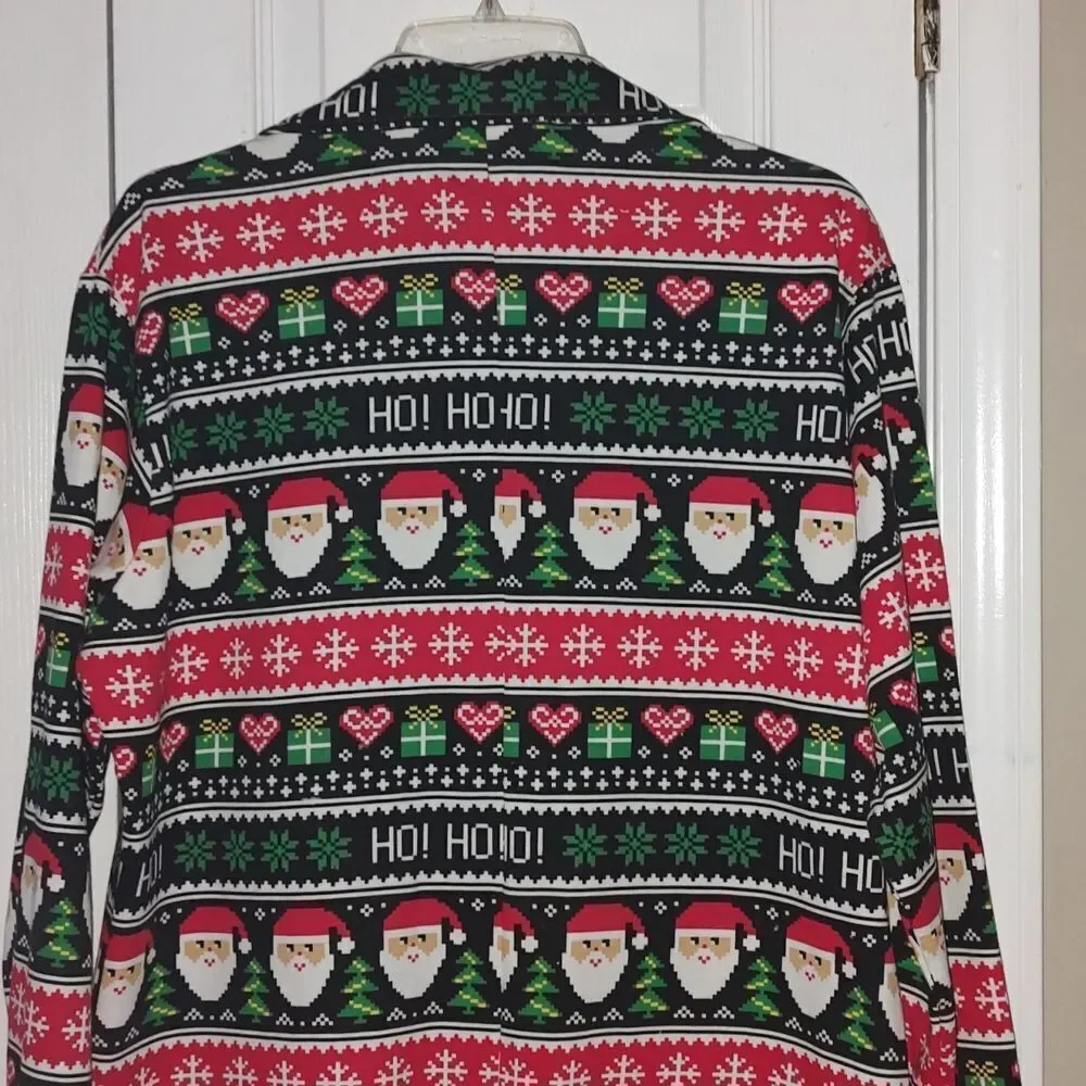 Ugly Christmas Santa Hohoho Blazer Jacket  Sz L